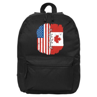Canadian And American Vintage Flag 16 in Basic Backpack