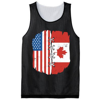 Canadian And American Vintage Flag Mesh Reversible Basketball Jersey Tank