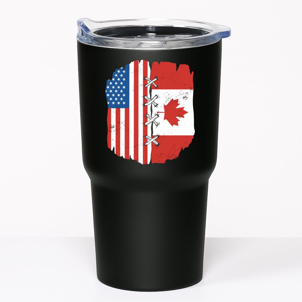 Canadian And American Vintage Flag Tumbler
