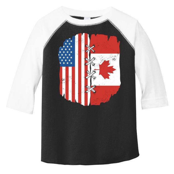 Canadian And American Vintage Flag Toddler Fine Jersey T-Shirt
