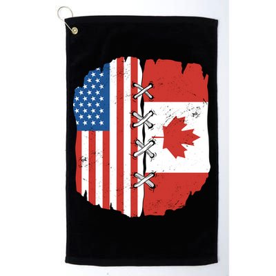 Canadian And American Vintage Flag Golf Towel