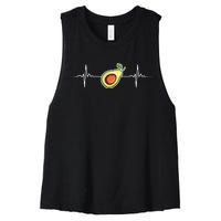 Cool Avocado Art For Women Guacamole Avocado Lovers Women's Racerback Cropped Tank