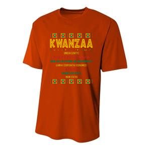 Christmas African American Happy Kwanzaa Youth Performance Sprint T-Shirt