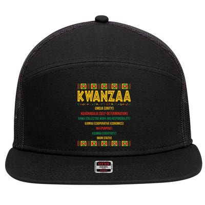 Christmas African American Happy Kwanzaa 7 Panel Mesh Trucker Snapback Hat