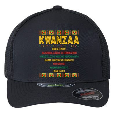 Christmas African American Happy Kwanzaa Flexfit Unipanel Trucker Cap