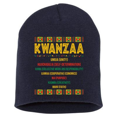 Christmas African American Happy Kwanzaa Short Acrylic Beanie