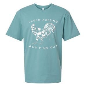 Cluck Around And Find Out Funny Chicken Adult Humor Sueded Cloud Jersey T-Shirt