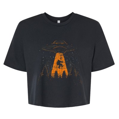 Cryptid Alien Abduction Bigfoot Sasquatch Ufo Bella+Canvas Jersey Crop Tee