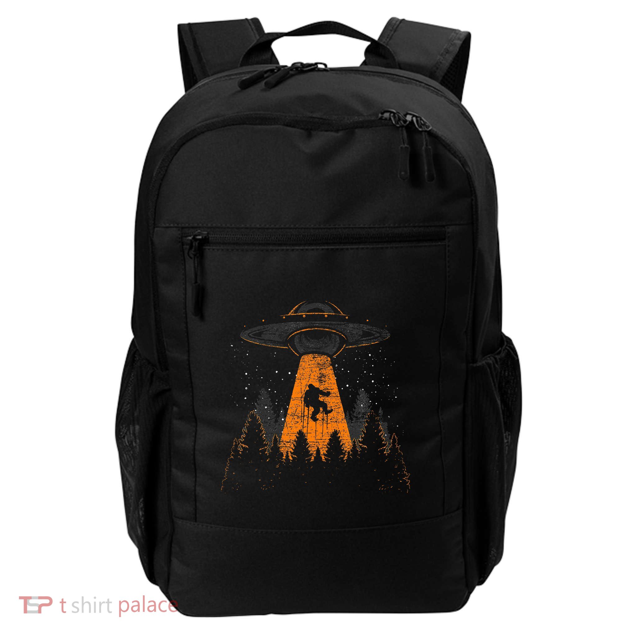 Cryptid Alien Abduction Bigfoot Sasquatch Ufo Daily Commute Backpack