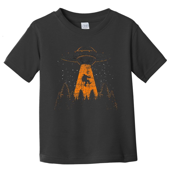 Cryptid Alien Abduction Bigfoot Sasquatch Ufo Toddler T-Shirt