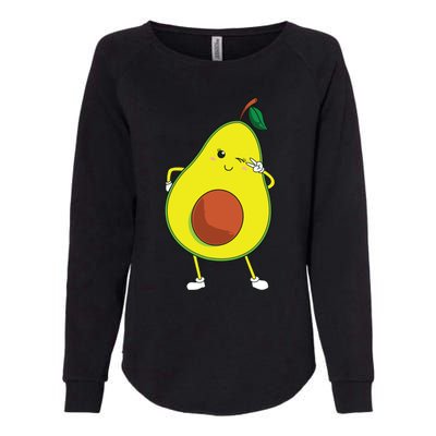 Cute Avocado Art For Women Funny Winking Fruit Womens California Wash Sweatshirt