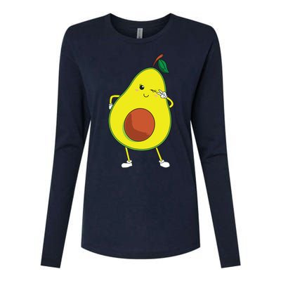 Cute Avocado Art For Women Funny Winking Fruit Womens Cotton Relaxed Long Sleeve T-Shirt