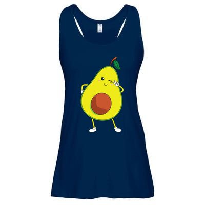 Cute Avocado Art For Women Funny Winking Fruit Ladies Essential Flowy Tank