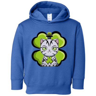 Cute Anime American Shorthair Cat St Patricks Day Gift Toddler Hoodie