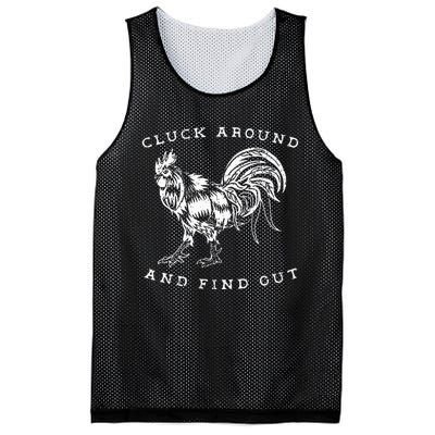 Cluck Around And Find Out Funny Chicken Adult Humor Mesh Reversible Basketball Jersey Tank