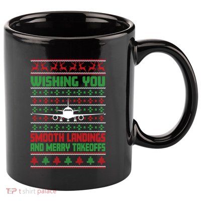 Christmas Aviator Airplane Santa Claus Aviation Christmas 11oz C Handle Ceramic Mug