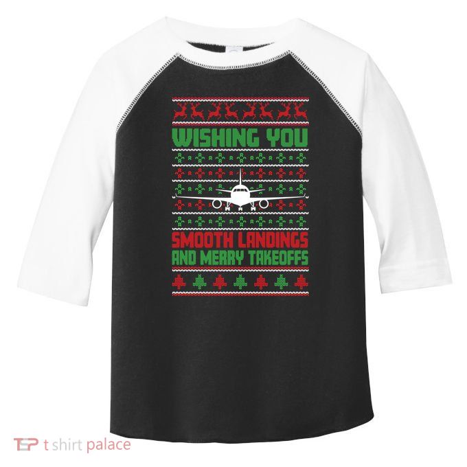 Christmas Aviator Airplane Santa Claus Aviation Christmas Toddler Fine Jersey T-Shirt