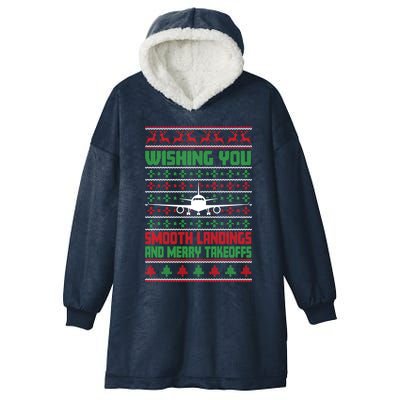 Christmas Aviator Airplane Santa Claus Aviation Christmas Hooded Wearable Blanket