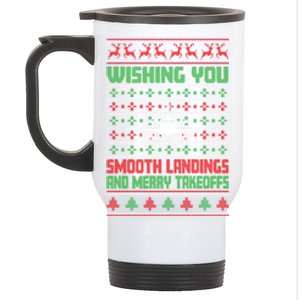 Christmas Aviator Airplane Santa Claus Aviation Christmas Stainless Steel Travel Mug