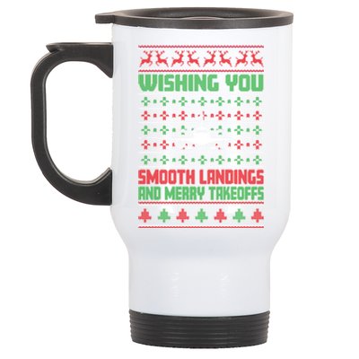 Christmas Aviator Airplane Santa Claus Aviation Christmas Stainless Steel Travel Mug