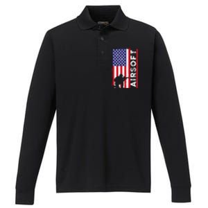 Cute Airsoft Art For Airsoft Player Airsofter Performance Long Sleeve Polo