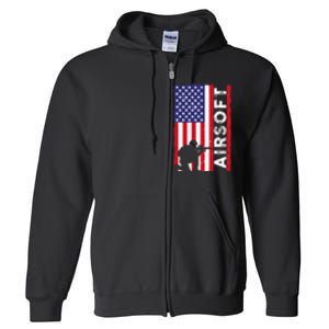 Cute Airsoft Art For Airsoft Player Airsofter Full Zip Hoodie