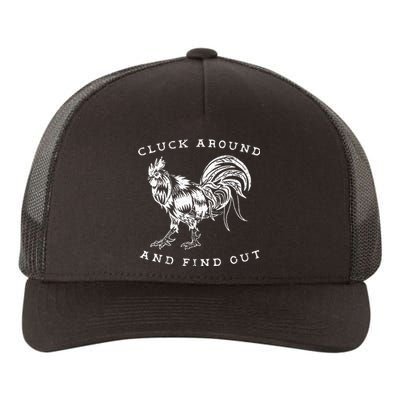 Cluck Around and Discover Chicken Comedy Yupoong Adult 5-Panel Trucker Hat