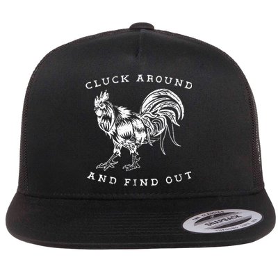 Cluck Around and Discover Chicken Comedy Flat Bill Trucker Hat