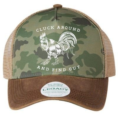 Cluck Around And Find Out Funny Chicken Adult Humor Legacy Tie Dye Trucker Hat