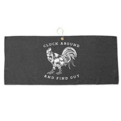 Cluck Around And Find Out Funny Chicken Adult Humor Large Microfiber Waffle Golf Towel