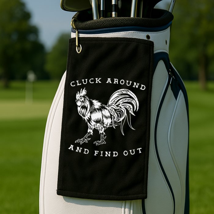 Cluck Around And Find Out Funny Chicken Adult Humor Golf Towel