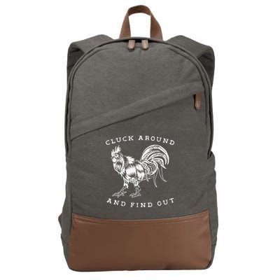 Cluck Around And Find Out Funny Chicken Adult Humor Cotton Canvas Backpack