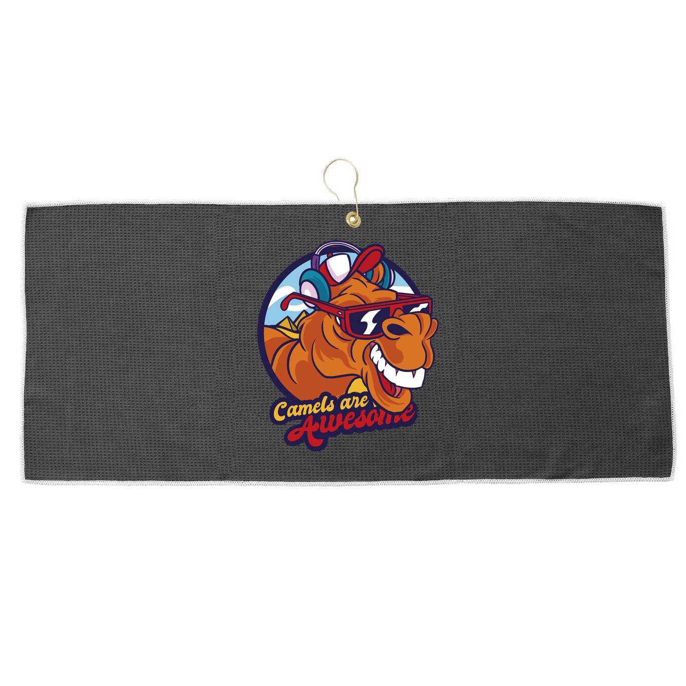 Camels Are Awesome Large Microfiber Waffle Golf Towel