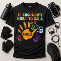 Child Abuse Awareness Groovy It Shouldn't Hurt To Be A Child Performance Shirt