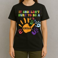 Child Abuse Awareness Groovy It Shouldn't Hurt To Be A Child T-Shirt