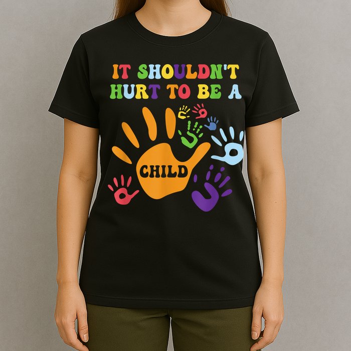 Child Abuse Awareness Groovy It Shouldn't Hurt To Be A Child T-Shirt