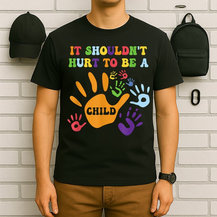 Child Abuse Awareness Groovy It Shouldn't Hurt To Be A Child T-Shirt