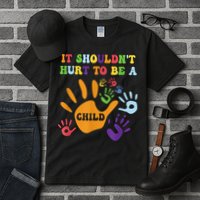 Child Abuse Awareness Groovy It Shouldn't Hurt To Be A Child Tall T-Shirt