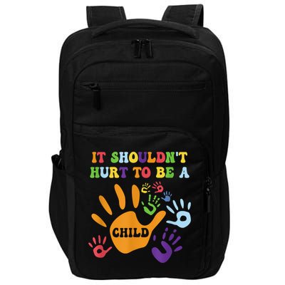 Child Abuse Awareness Groovy It Shouldn't Hurt To Be A Child Impact Tech Backpack