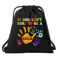 Child Abuse Awareness Groovy It Shouldn't Hurt To Be A Child Drawstring Bag