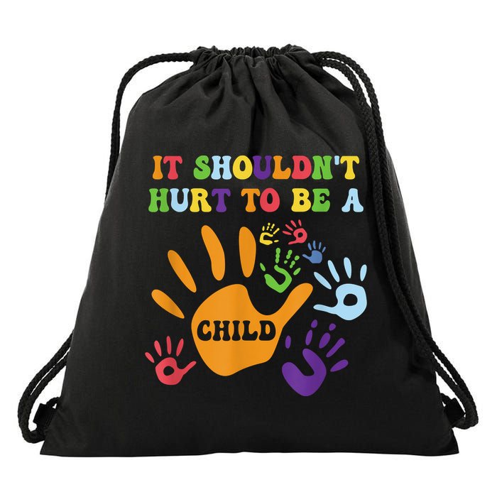 Child Abuse Awareness Groovy It Shouldn't Hurt To Be A Child Drawstring Bag