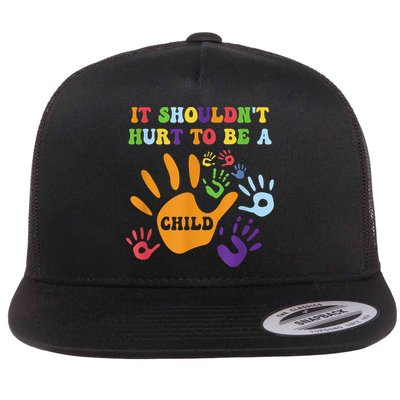 Child Abuse Awareness Groovy It Shouldn't Hurt To Be A Child Flatbill Hat
