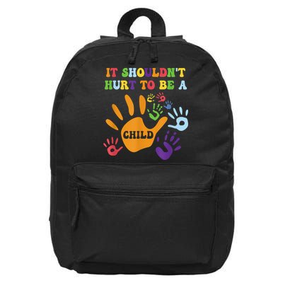 Child Abuse Awareness Groovy It Shouldn't Hurt To Be A Child 16 in Basic Backpack