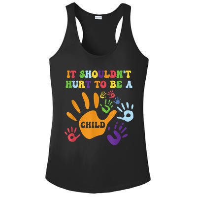 Child Abuse Awareness Groovy It Shouldn't Hurt To Be A Child Ladies PosiCharge Competitor Racerback Tank