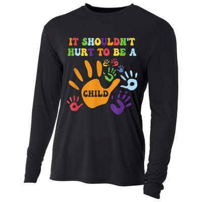 Child Abuse Awareness Groovy It Shouldn't Hurt To Be A Child Cooling Performance Long Sleeve Crew