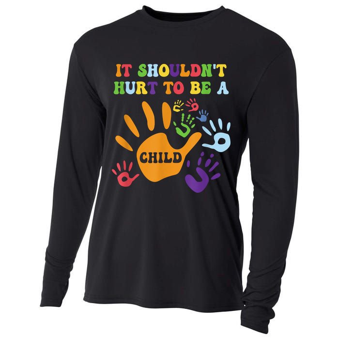 Child Abuse Awareness Groovy It Shouldn't Hurt To Be A Child Cooling Performance Long Sleeve Crew