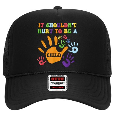 Child Abuse Awareness Groovy It Shouldn't Hurt To Be A Child Trucker Hat