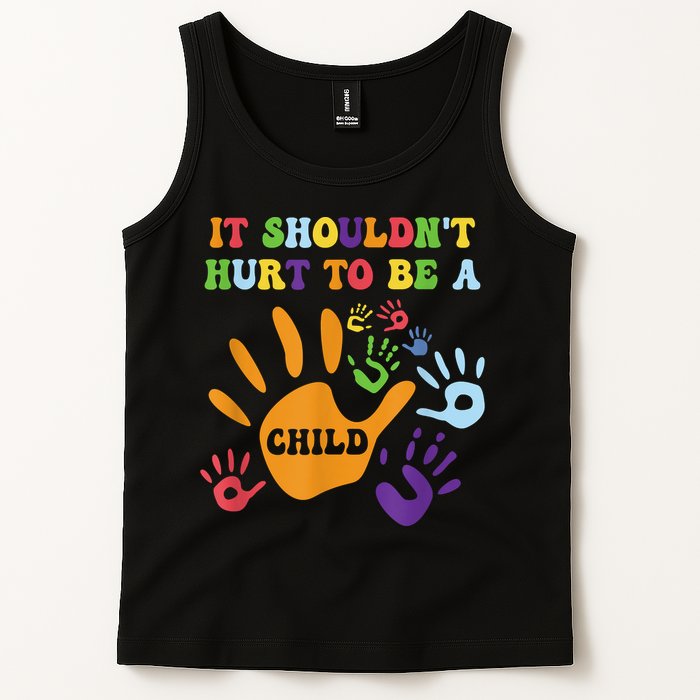 Child Abuse Awareness Groovy It Shouldn't Hurt To Be A Child Tank Top