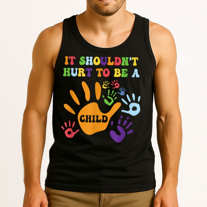 Child Abuse Awareness Groovy It Shouldn't Hurt To Be A Child Tank Top