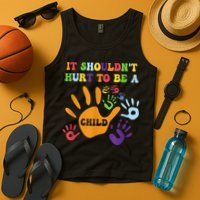 Child Abuse Awareness Groovy It Shouldn't Hurt To Be A Child Tank Top
